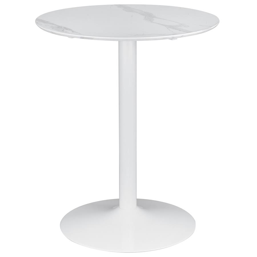 (image for) Arkell Round Pedestal Counter Height Table White - Click Image to Close