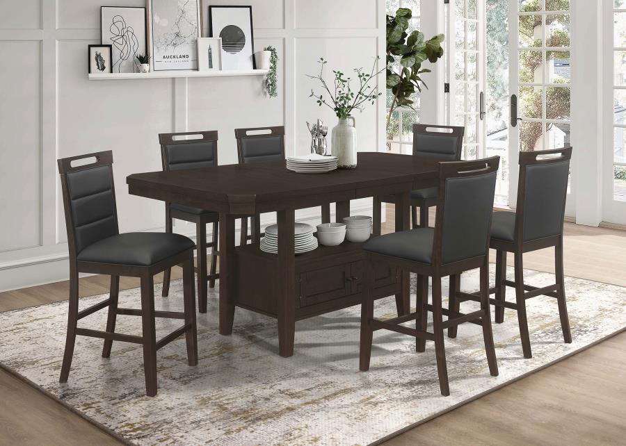 (image for) Prentiss 7-piece Butterfly Leaf Dining Table Set Cappuccino - Click Image to Close