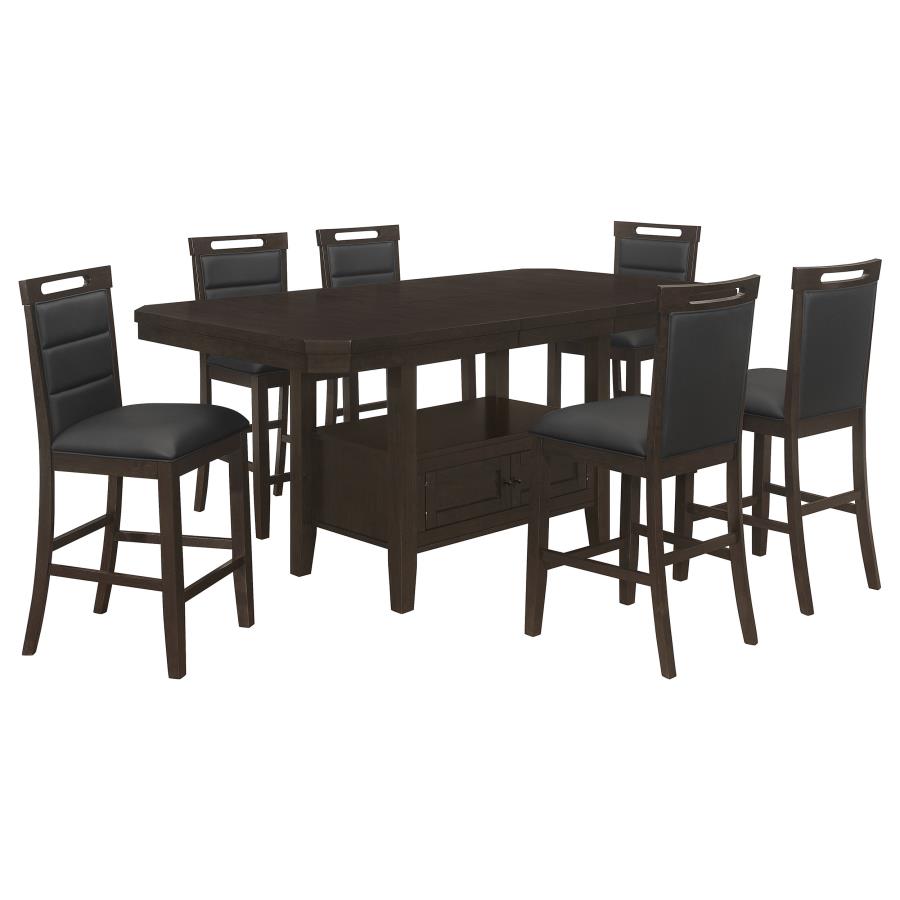 (image for) Prentiss 7-piece Butterfly Leaf Dining Table Set Cappuccino