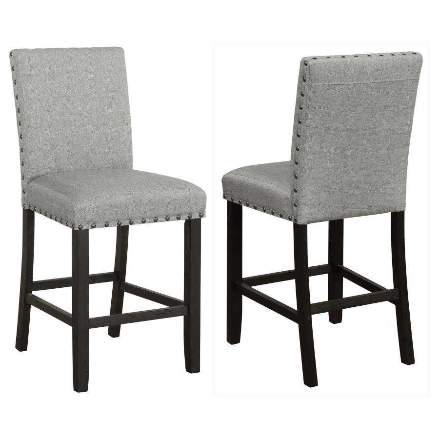 (image for) Kentfield Fabric Upholstered Counter Chair Grey (Set of 2) - Click Image to Close