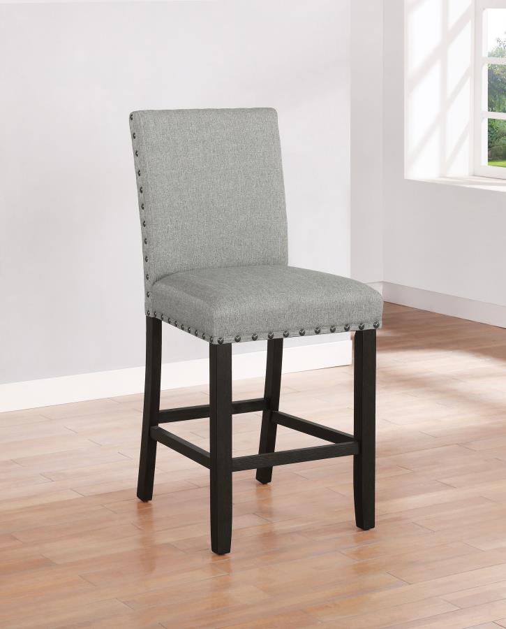 (image for) Kentfield Fabric Upholstered Counter Chair Grey (Set of 2)