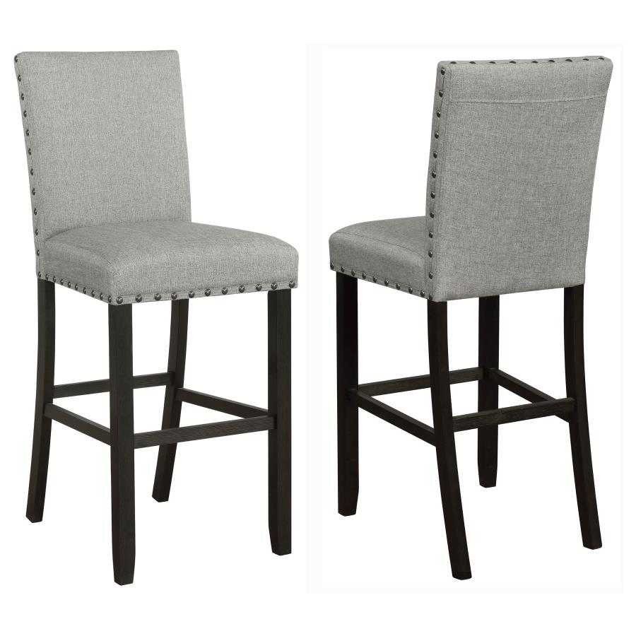 (image for) Kentfield Fabric Upholstered Bar Chair Grey (Set of 2) - Click Image to Close