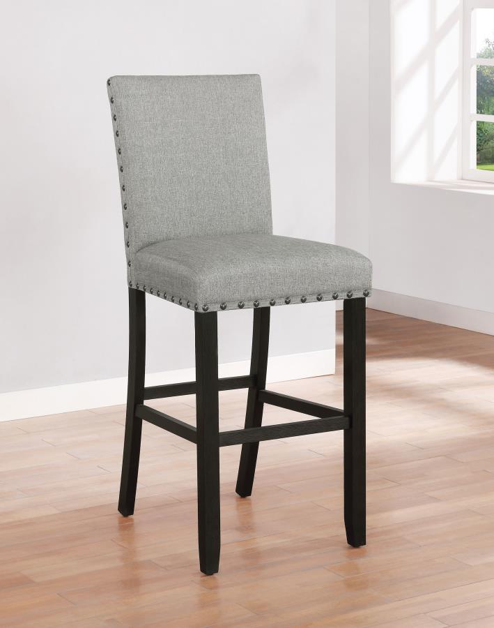 (image for) Kentfield Fabric Upholstered Bar Chair Grey (Set of 2)