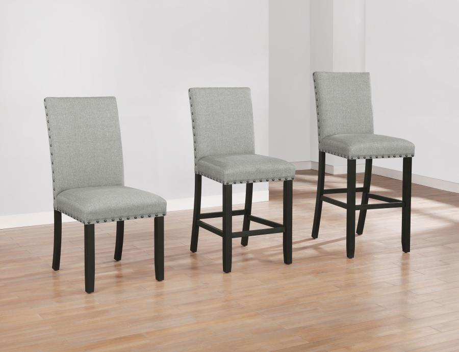 (image for) Kentfield Fabric Upholstered Bar Chair Grey (Set of 2)