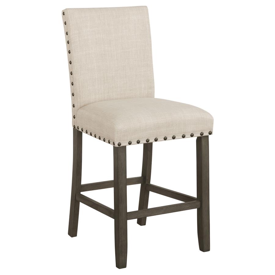 (image for) Ralland Fabric Upholstered Counter Chair Beige (Set of 2)