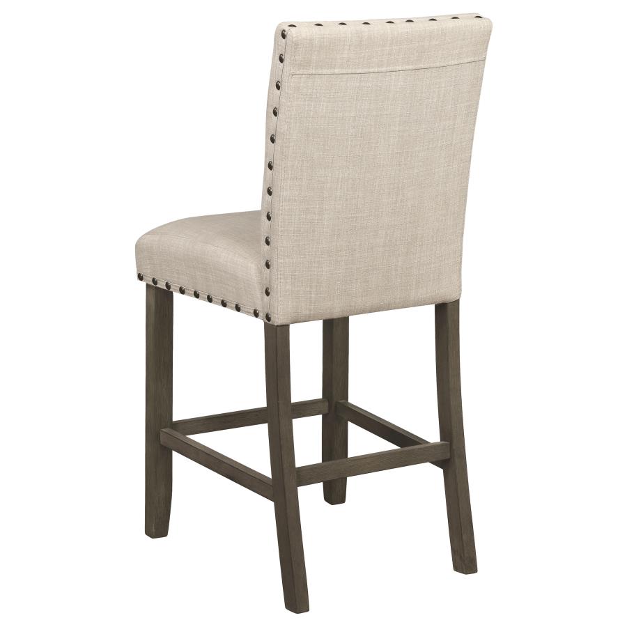 (image for) Ralland Fabric Upholstered Counter Chair Beige (Set of 2)