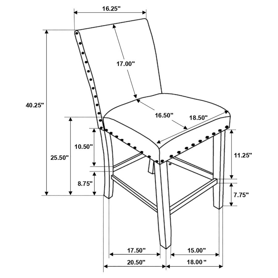 (image for) Ralland Fabric Upholstered Counter Chair Beige (Set of 2)