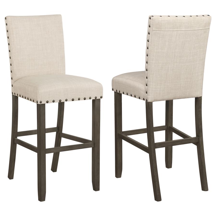 (image for) Ralland Fabric Upholstered Bar Chair Beige (Set of 2) - Click Image to Close