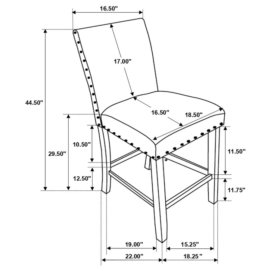 (image for) Ralland Fabric Upholstered Bar Chair Beige (Set of 2)