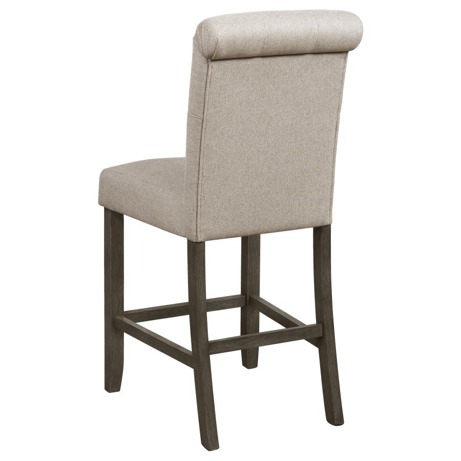 (image for) Balboa Fabric Upholstered Counter Chair Beige (Set of 2)