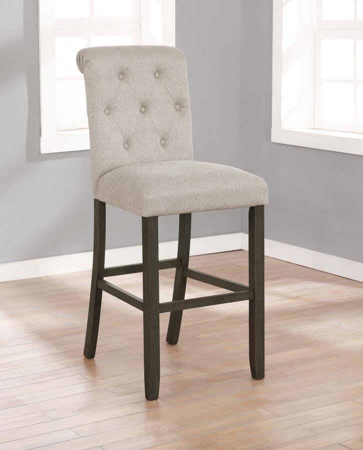 (image for) Balboa Fabric Upholstered Bar Chair Beige (Set of 2)