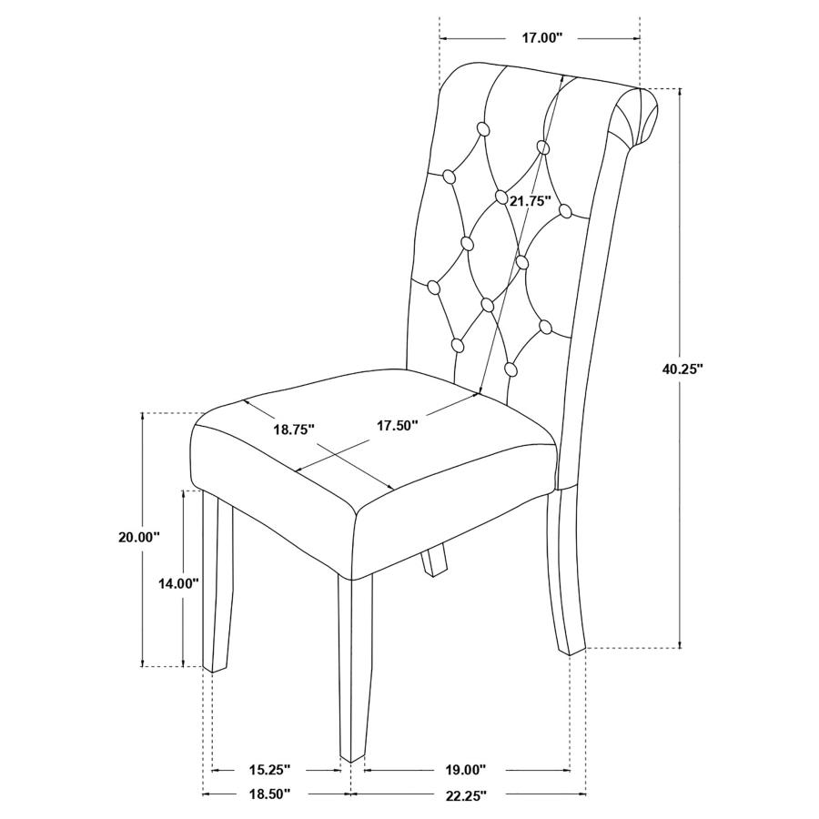 (image for) Balboa Fabric Upholstered Dining Side Chair Grey (Set of 2)