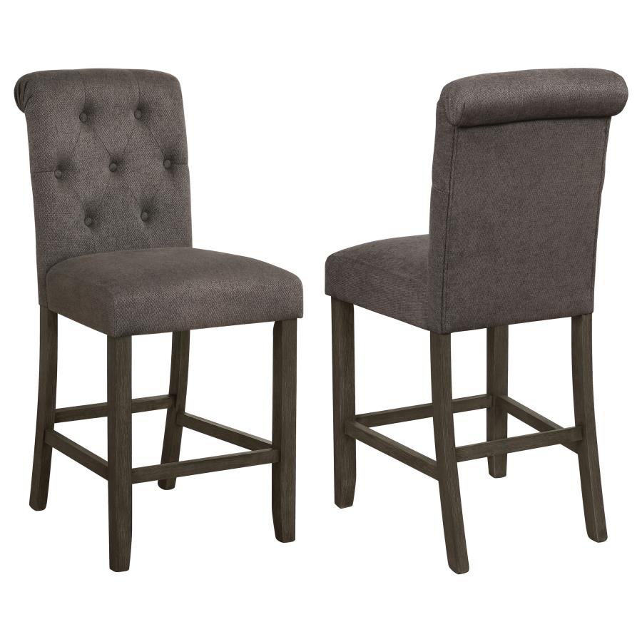 (image for) Balboa Fabric Upholstered Counter Chair Grey (Set of 2) - Click Image to Close