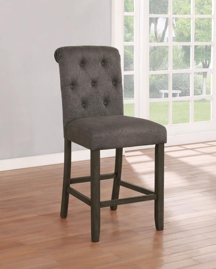 (image for) Balboa Fabric Upholstered Counter Chair Grey (Set of 2)