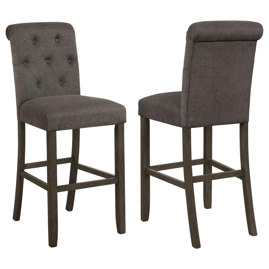 (image for) Balboa Fabric Upholstered Bar Chair Grey (Set of 2) - Click Image to Close