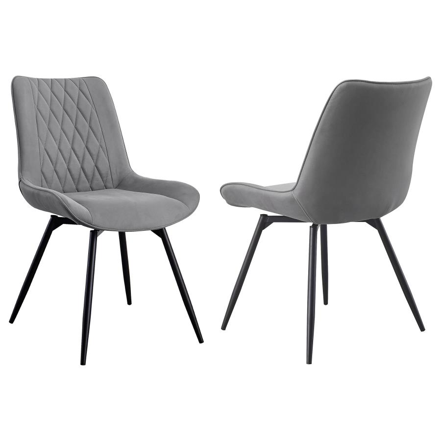 (image for) Diggs Upholstered Swivel Dining Side Chair Grey (Set of 2) - Click Image to Close