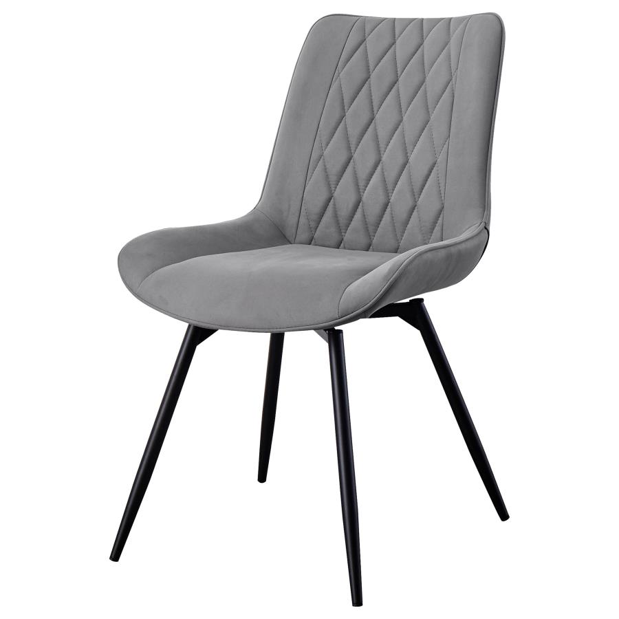 (image for) Diggs Upholstered Swivel Dining Side Chair Grey (Set of 2)