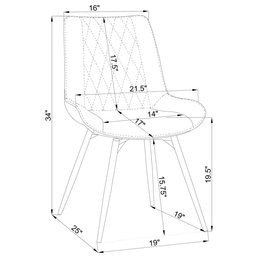 (image for) Diggs Upholstered Swivel Dining Side Chair Grey (Set of 2)