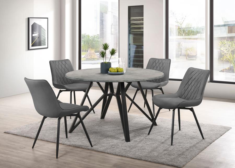 (image for) Diggs Upholstered Swivel Dining Side Chair Grey (Set of 2)