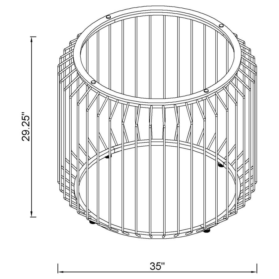 (image for) Veena Round Metal Dining Table Base Chrome