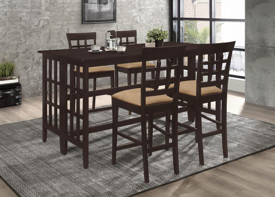 (image for) Gabriel 5-piece Rectangular Counter Height Dining Set Cappuccino