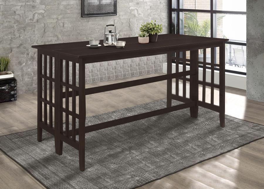 (image for) Gabriel Extendable Rectangular Counter Height Table Cappuccino