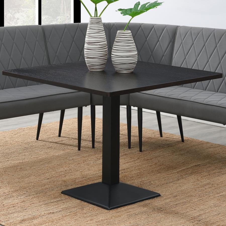 (image for) Moxee Square Dining Table Espresso and Gunmetal