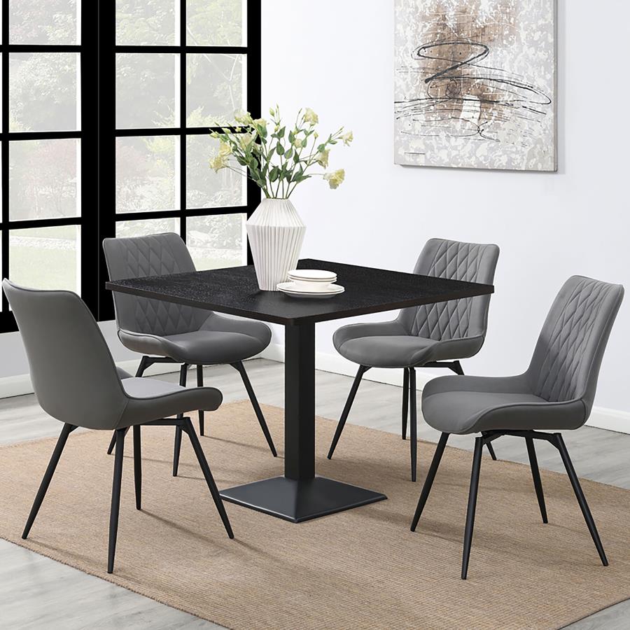 (image for) Moxee Square Dining Table Espresso and Gunmetal