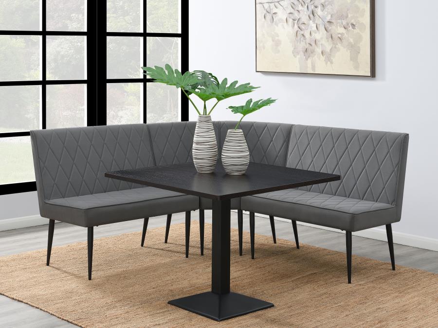 (image for) Moxee Square Dining Table Espresso and Gunmetal