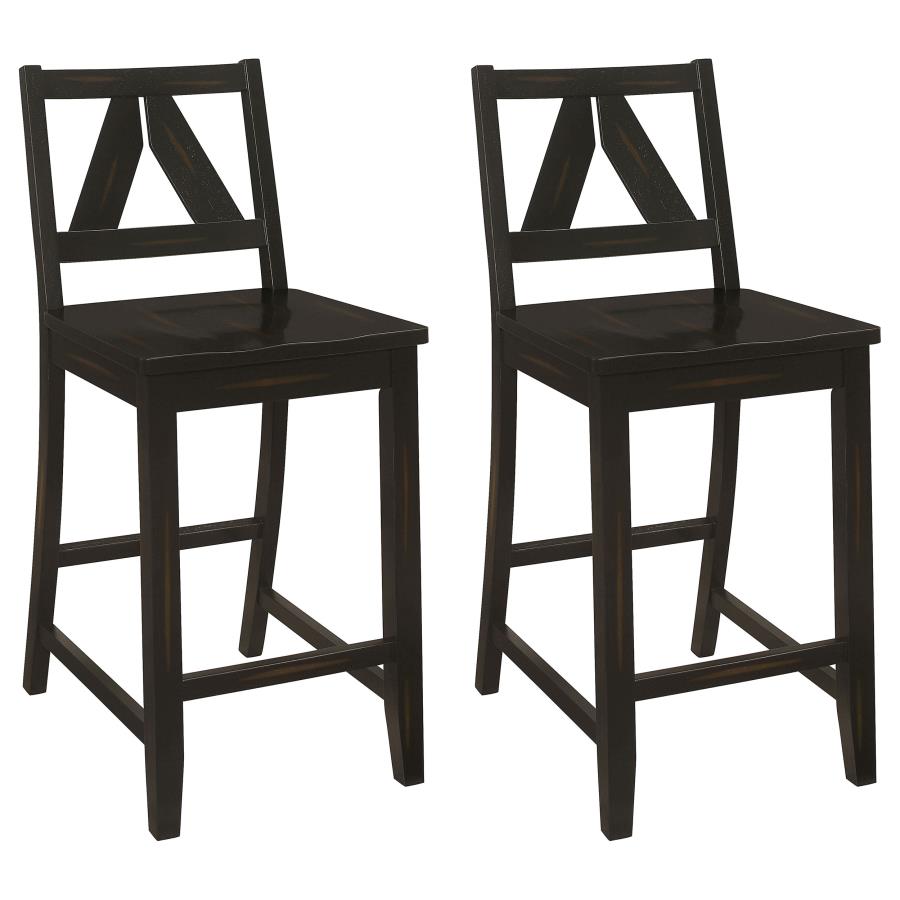 (image for) Bairn Wood Counter Chair Black Sand Through (Set of 2) - Click Image to Close