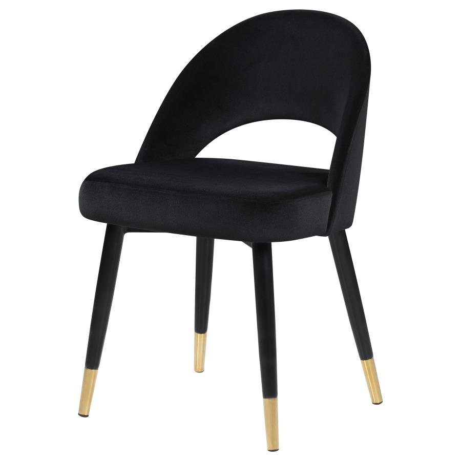 (image for) Lindsey Upholstered Dining Side Chair Black (Set of 2)