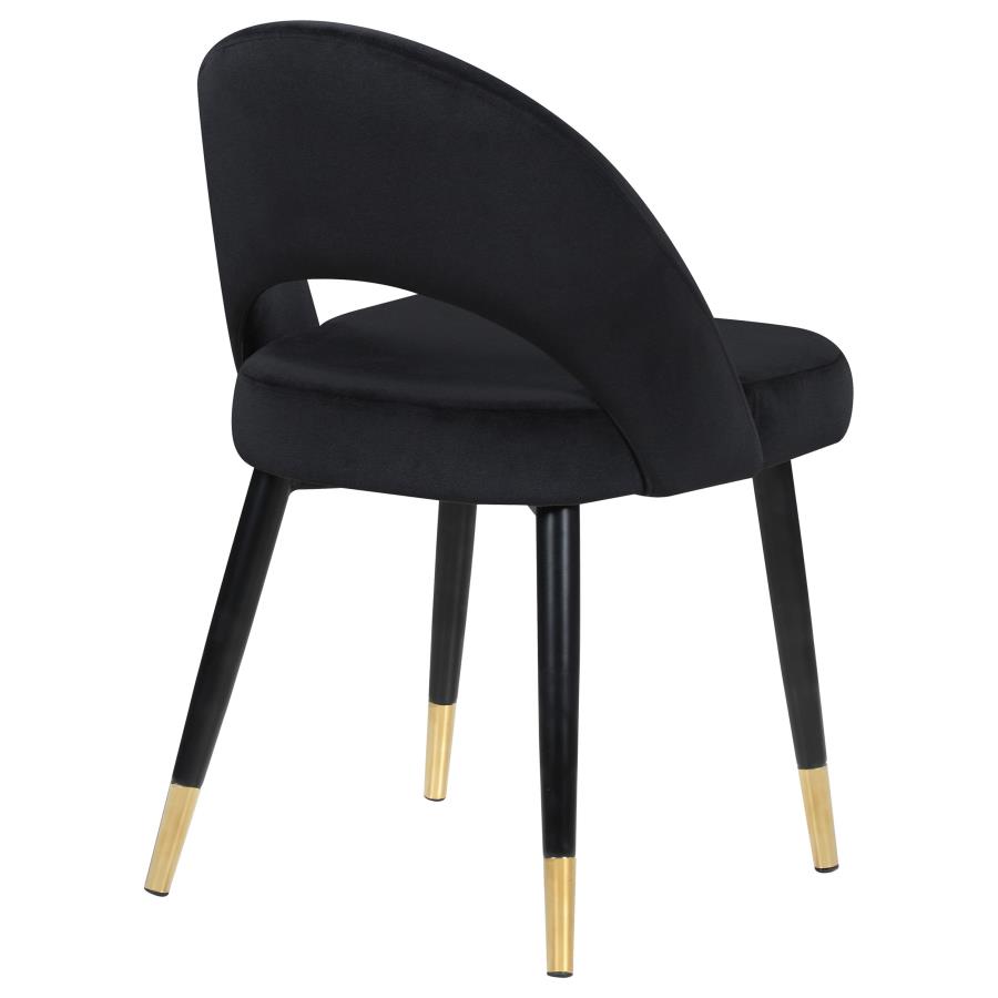 (image for) Lindsey Upholstered Dining Side Chair Black (Set of 2)