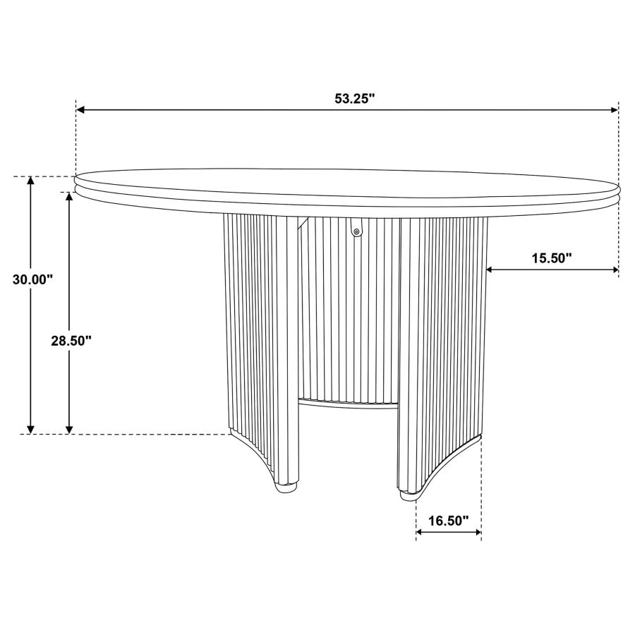 Adina 53-inch Round Wood Dining Table Distressed Light Brown