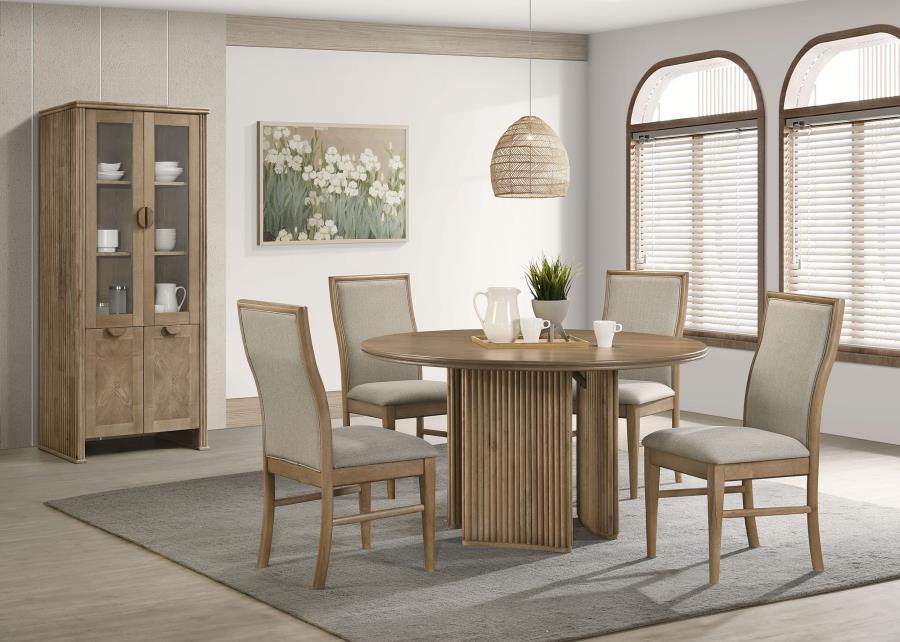 Modal Additional Images for Adina 53-inch Round Wood Dining Table Distressed Light Brown