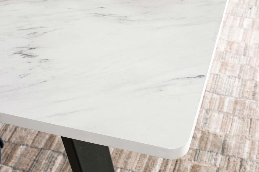 (image for) Mayer Rectangular 87-inch Faux Marble Dining Table White