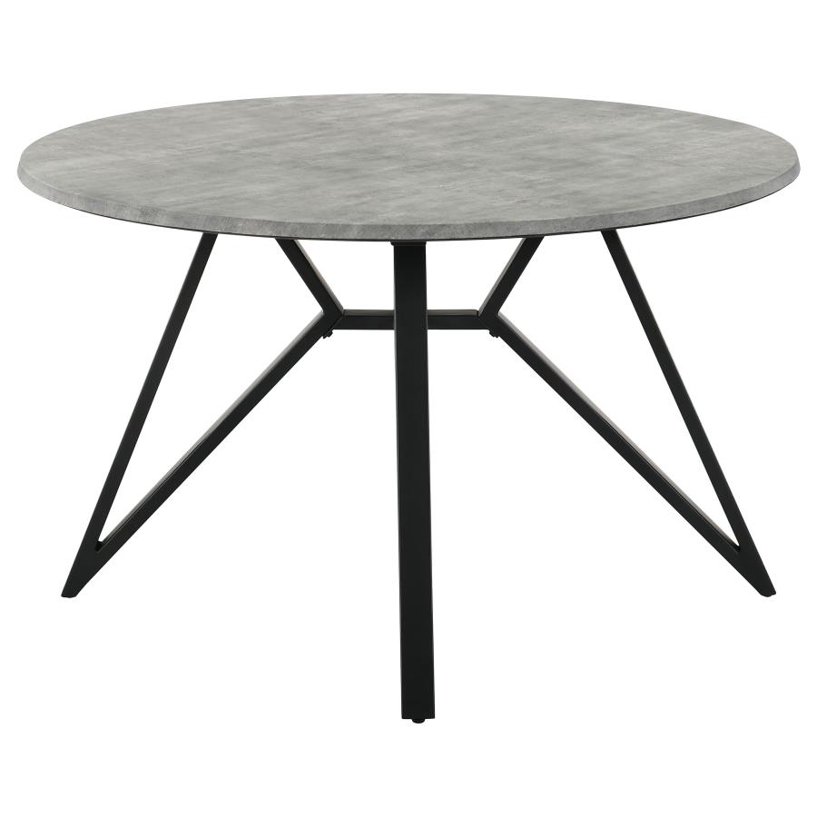 (image for) Neil 5-piece Round Dining Table Set Concrete Gunmetal