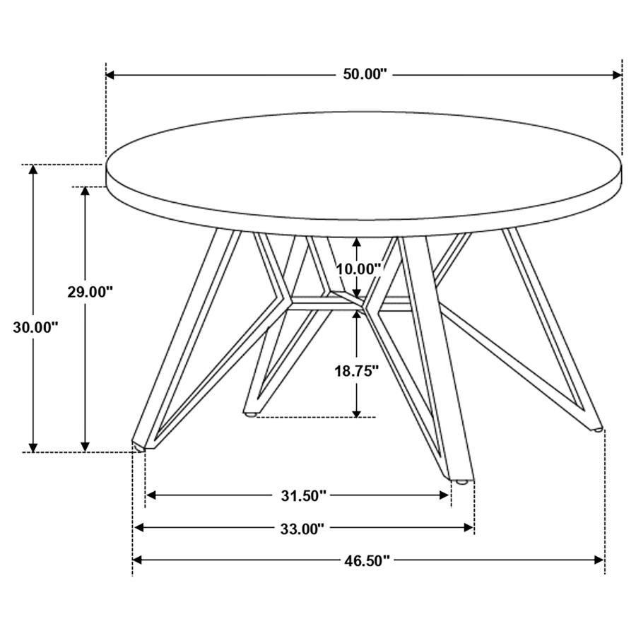 (image for) Neil 5-piece Round Dining Table Set Concrete Gunmetal