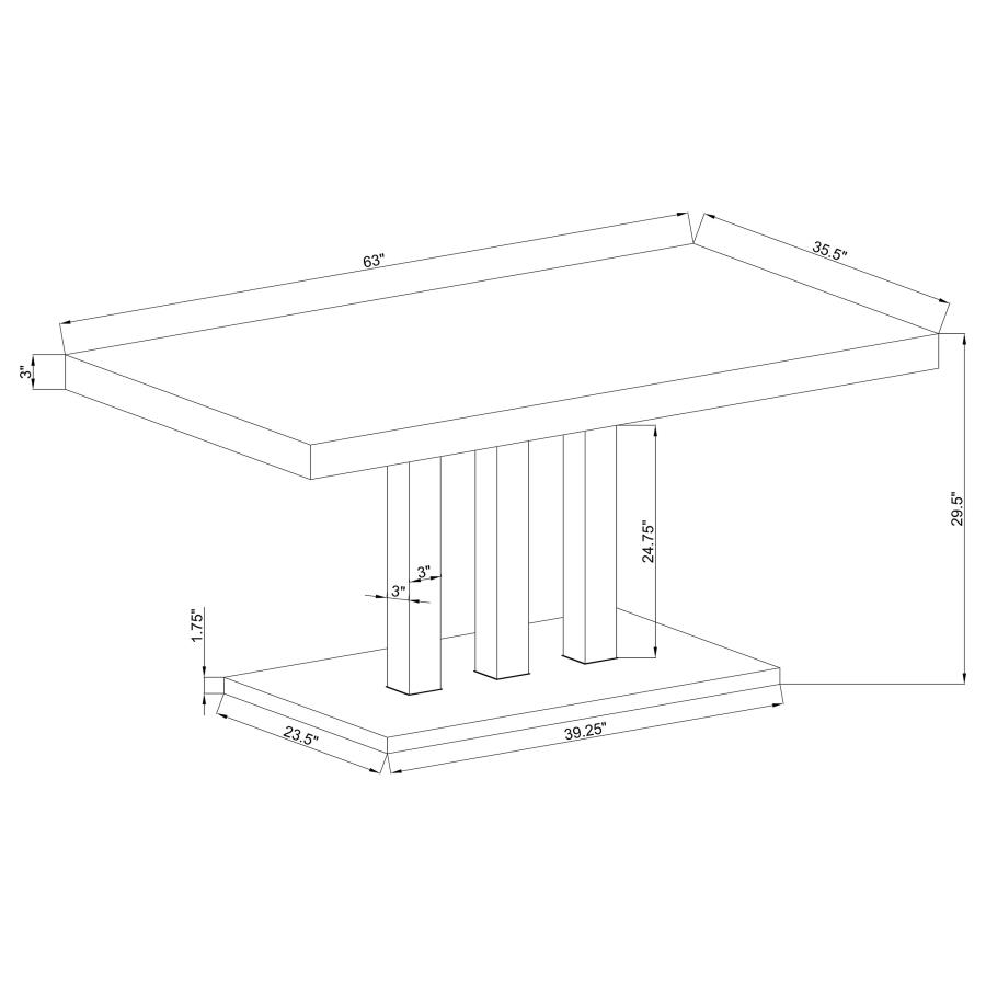 (image for) Brooklyn 5-piece Rectangular Dining Set White High Gloss