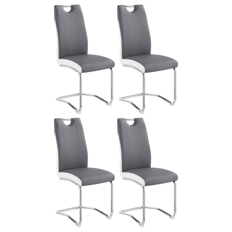 (image for) Brooklyn Upholstered Dining Side Chair Grey (Set of 4) - Click Image to Close