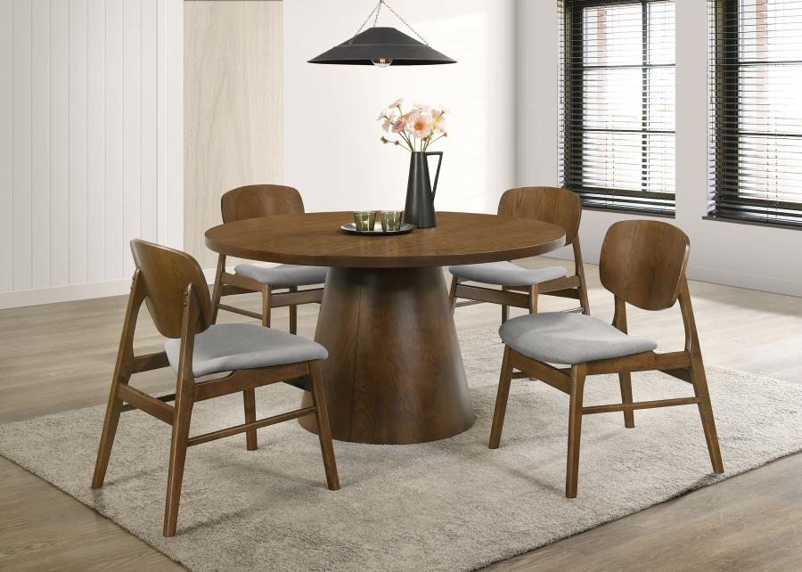 Modal Additional Images for Franklin 54-inch Round Wood Pedestal Base Dining Table Dark Brown
