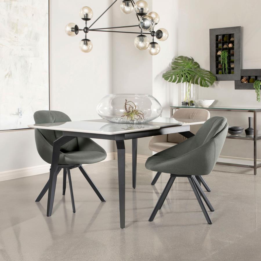 (image for) Mina Rectangular 65-inch Extension Dining Table Grey Ceramic