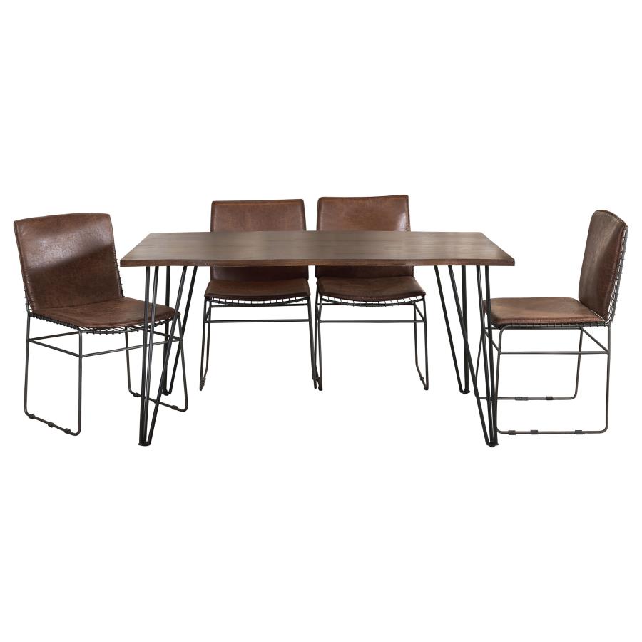 (image for) Topeka 5-piece Rectangular Dining Table Set Mango Cocoa