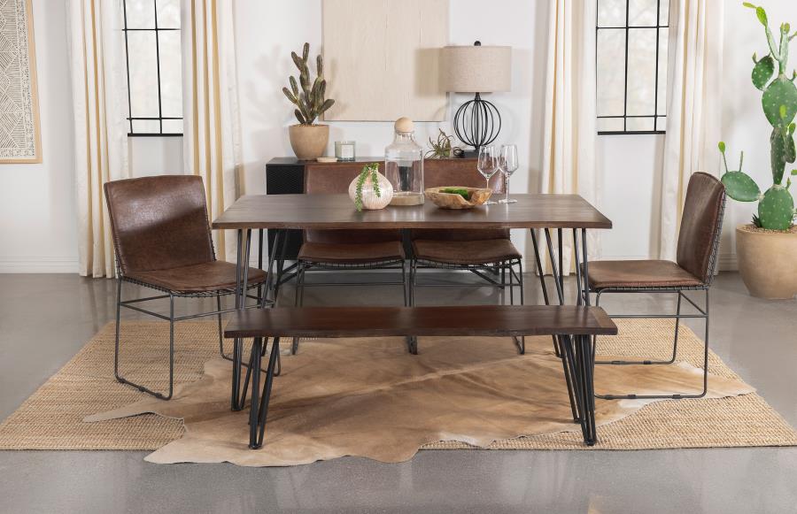 (image for) Topeka 6-piece Rectangular Dining Table Set Mango Cocoa - Click Image to Close