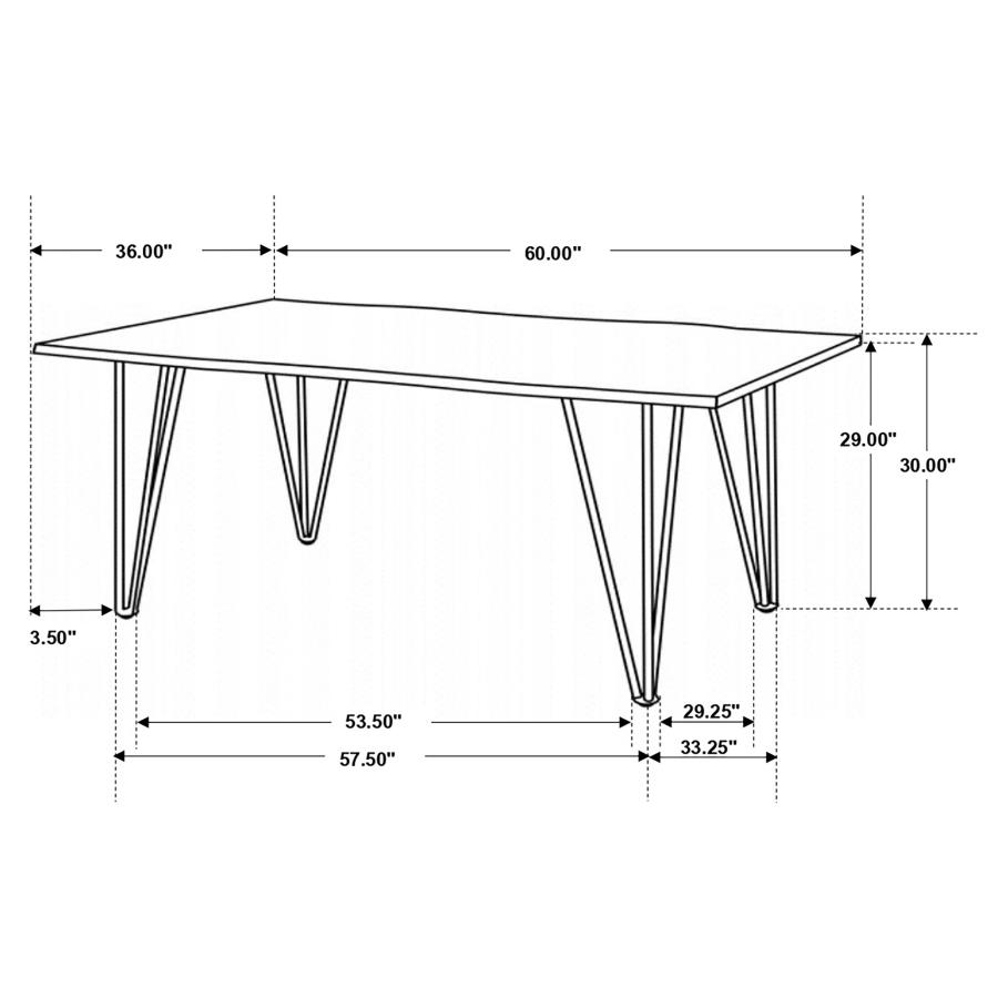 (image for) Topeka 6-piece Rectangular Dining Table Set Mango Cocoa