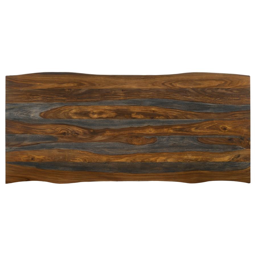 (image for) Neve 80-inch Live Edge Dining Table Grey Sheesham