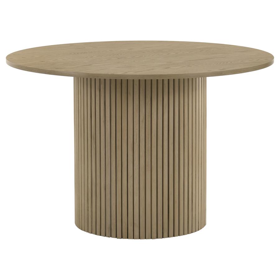 Hamlyn 5-piece Round Wood Dining Set Black and Natural Oak