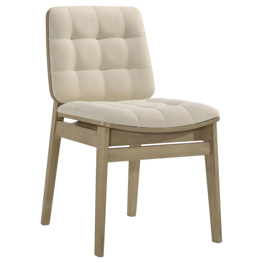 Hamlyn 5-piece Round Wood Dining Set Cream and Natural Oak