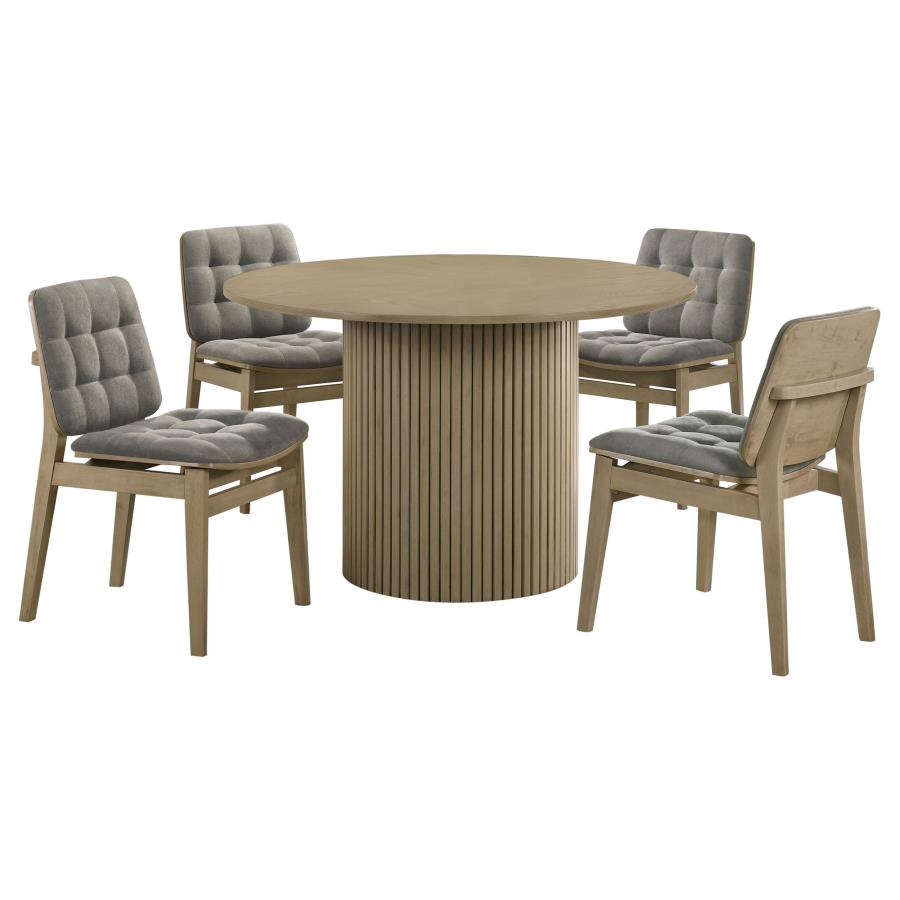 (image for) Hamlyn 5-piece Round Wood Dining Set Grey and Natural Oak