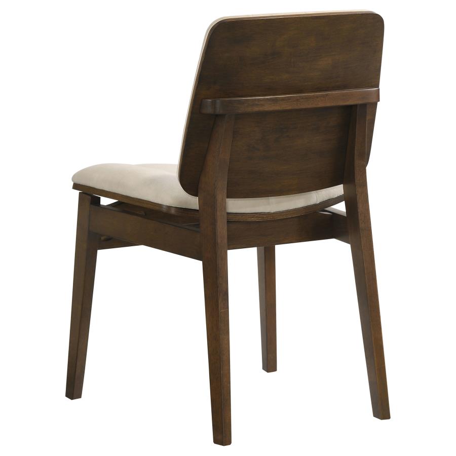 Hamlyn 5-piece Round Wood Dining Set Cream and Walnut