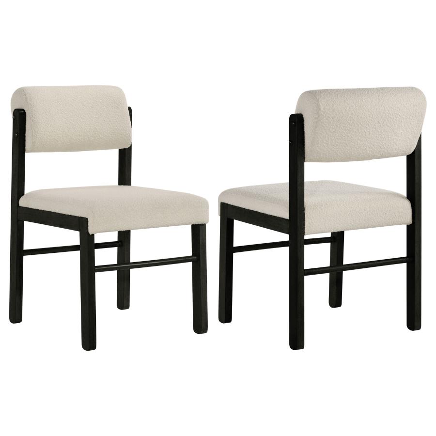 (image for) Kehoe Upholstered Dining Side Chair Cream and Black (Set of 2)